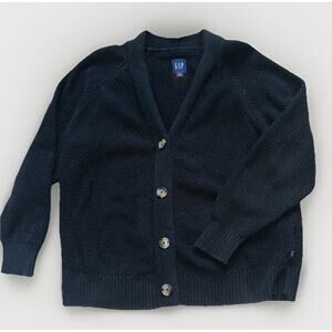 Gap Women's Cardigan Sweater 100% Cotton XL Big Buttons Black